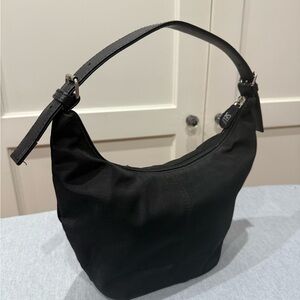 Black Nylon Mini Hobo Shoulder Bag